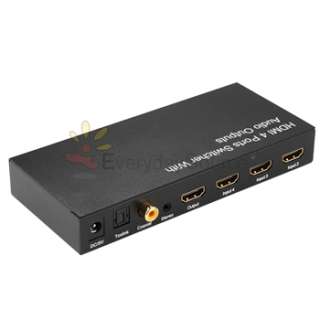 Black HIFI 4x1 HDMI Mini Switch w/Remote+Toslink/Coaxial Audio Output 