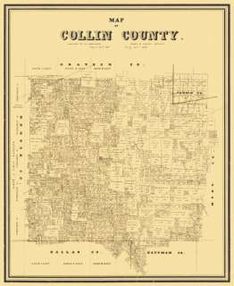 COLLIN COUNTY TEXAS (TX) LANDOWNER MAP 1861 MOTP  