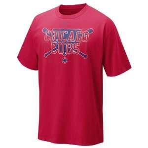  Nike Chicago Cubs Red Clean Up Graphic T shirt Sports 