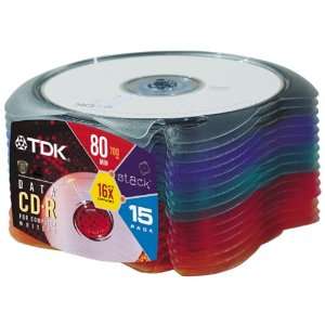  TDK CD R80DXK15 CD R, 80 Minute, 700 MB, 16x (15 Pack 