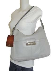 New Tignanello Gray Leather Sleek & Chic Hobo Bag  