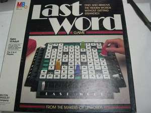 1985 Milton Bradley Last Word Game Complete 2 to 4 Players Ages 10 