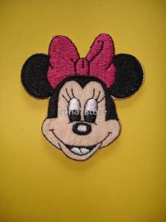 Embroidered MINNIE MOUSE Iron On Patch Sew On Motif Applique 
