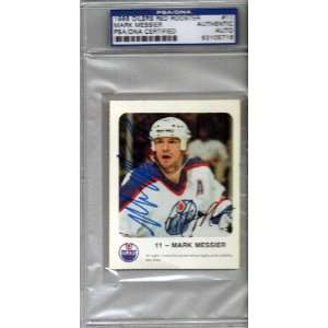  Mark Messier Autographed 1986 Red Rooster Trading Card PSA 