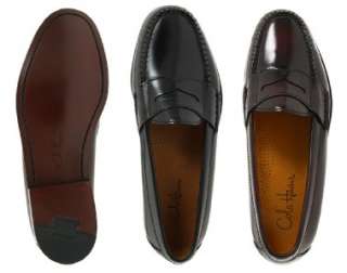 COLE HAAN Mens Leather Penny Loafer in Black or Burgundy  