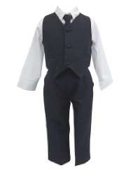 navy blue white baby boy boys complete special occasion suit shirt tie 
