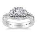 14k White Gold 1ct TDW Diamond Bridal Ring Set (I J, I1 I2 