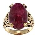 14k Yellow Gold Pink Tourmaline Estate Cocktail Ring 