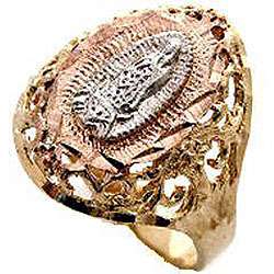 14k Goldplated Filigree Virgin Mary Ring (Mexico)  