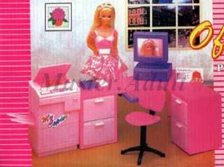 Office Set for Barbie Table, Chair, Copier, Computer & Playful 