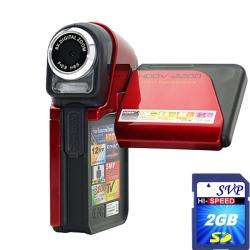   Red 5MP Digital Camcorder with 2GB SDHC Memory Card  