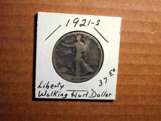   Walking Half Dollar 1921 S.GradeGood.*Problemrim nick;scratch