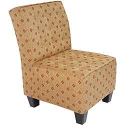 Rust Shield Button Tufted Accent Chair  