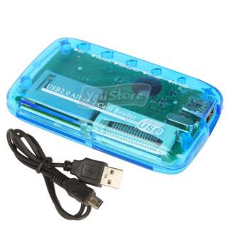 New USB 2.0 All in 1 Card Reader/ Writer SD SDHC TF MS CF MMC XD Blue 