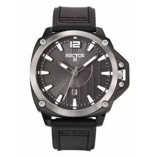 Hector Mens 665250 Black Sun Ray Dial Date Watch