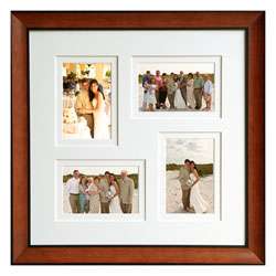 Walnut Finished Four opening Collage Picture Frame  