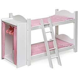 Badger Basket Doll Bunk Beds with Armoire  