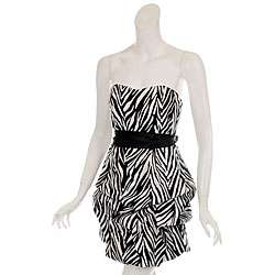 Wishes Womens Zebra Print Party Dress  