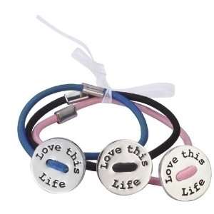 Club Pack of 144 Love This Life Blue, Black and Pink Stretch Fashion 