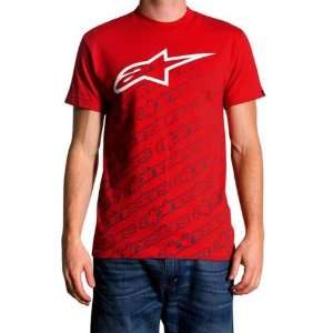  Alpinestars All Logo T Shirt   X Large/Red Automotive