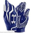 2012 Under Armour UA F3 Adult Receiver Football Gloves ROYAL BLUE FREE 