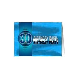    30th Birthday Party Invitation Modern Blue Card Toys & Games
