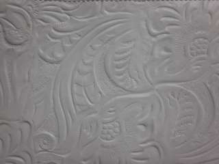 FENDI White Floral Leather Oversized Envelope Handbag  