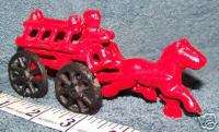Vintage Cast Iron Toy Decor Repro RED FIRE TRUCK  