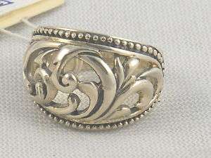 Barse Sterling Silver Carved Cutout Dome Ring Size 6  