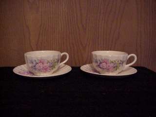 EDWIN KNOWLES CHINA 2 CUP & SAUCER SETS SPRING BOUQUET  