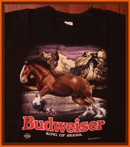 Rare True Vintage 93 Budweiser Beer Brewery T Shirt XL  