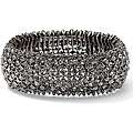   Silvertone Swarovski Crystal 10 row Cuff Bracelet  