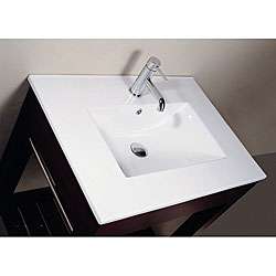 Vitreous China 25 inch Square Bowl Bathroom Sink  