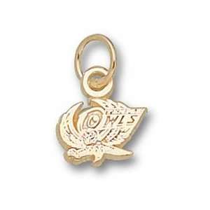  Temple Owls 1/4 Owl Charm   10KT Gold Jewelry Sports 