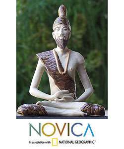 Celadon Yoga Master Ceramic Statuette (Thailand)  