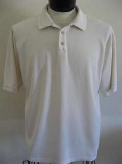 Mens TOMMY BAHAMA Beige Silk Blend Soft Polo Shirt L XL  