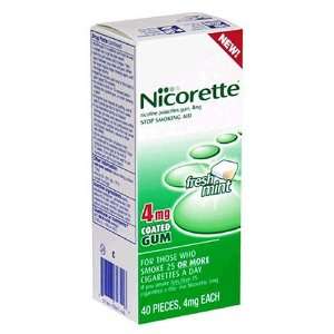  Nicorette Stop Smoking Aid, 4 mg, Fresh Mint, Coated Gum 