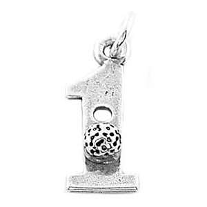  Silver Golf Hole in One with Golf Ball Charm Jewelry