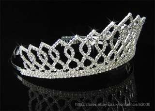 Wedding/Bridal crystal veil tiara crown headband CR100  