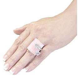 Adee Waiss Sterling Silver Rose quartz Calla Lily Ring  