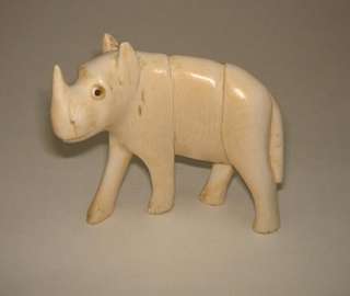 Superb Carved Ox Bone Rhinocerous ca1900 Must See  