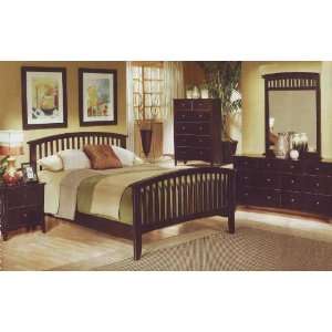  Cappuccino Finish Contemporary Queen Size Bedroom Set 
