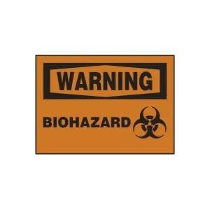  WARNING BIOHAZARD (W/GRAPHIC) Sign   7 x 10 Adhesive 