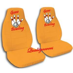Orange Bowling seat covers, for a 2009 Ford F 150 with 40/20/40 seat 