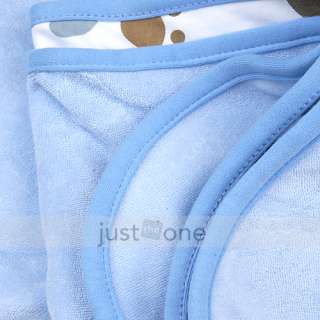 Cute Baby Toddlers Unisex Cotton Wrap Blanket Hooded Bath Towel Robe 3 