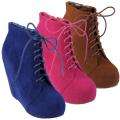 Hailey Jeans Co Womens Sprout Lace up Platform Wedge Booties
