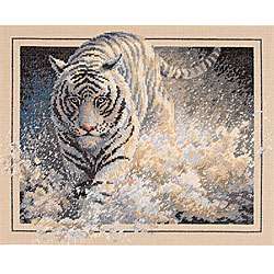 White Lightning Tiger Counted Cross Stitch Kit  