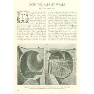  1908 Proposed Canal Across Alps illustrated Everything 