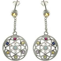 Peter Stone Collection Sterling Silver Flower of Life Earrings 