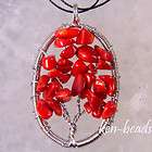   style necklace pendant flower trunk branch tree red coral beads 1402